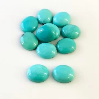 43.90 Cts. Turquoise 12x10mm Smooth Oval Shape AA+ Grade Cabochons Parcel - Total 6 Pcs.