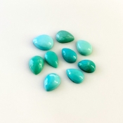 8.70 Cts. Turquoise 7.5x5-9x7mm Smooth Pear Shape AA+ Grade Cabochons Parcel - Total 9 Pcs.