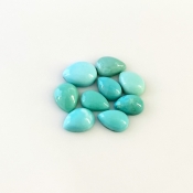 8.70 Cts. Turquoise 7.5x5-9x7mm Smooth Pear Shape AA+ Grade Cabochons Parcel - Total 9 Pcs.