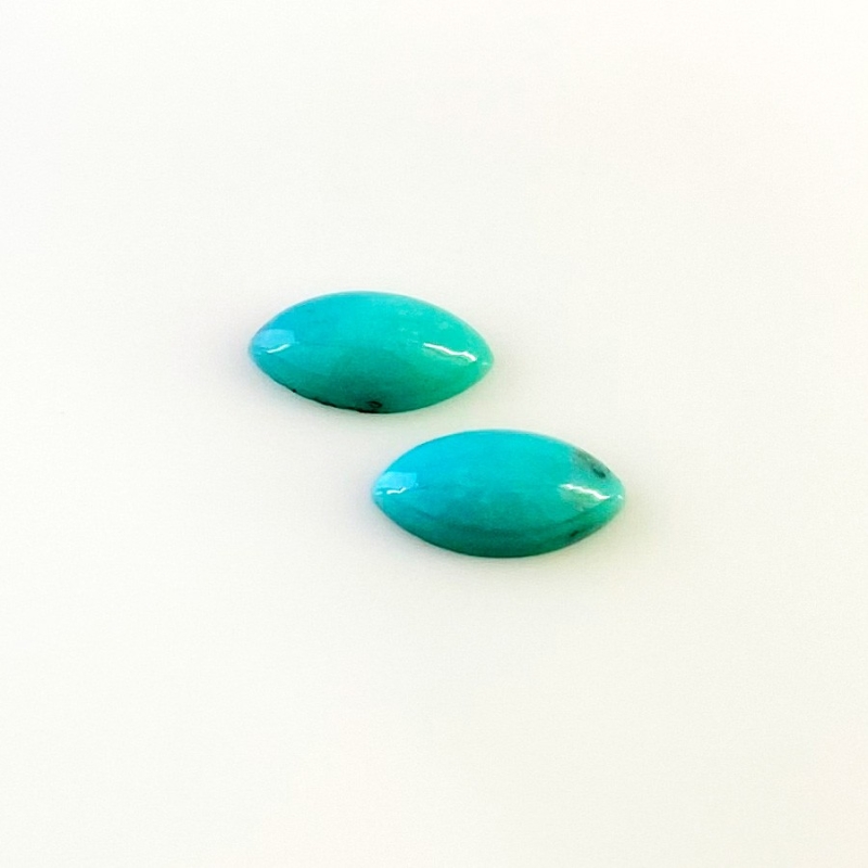 5.40 Cts. Turquoise 14x7mm Smooth Marquise Shape AA+ Grade Cabochons Parcel - Total 2 Pcs.