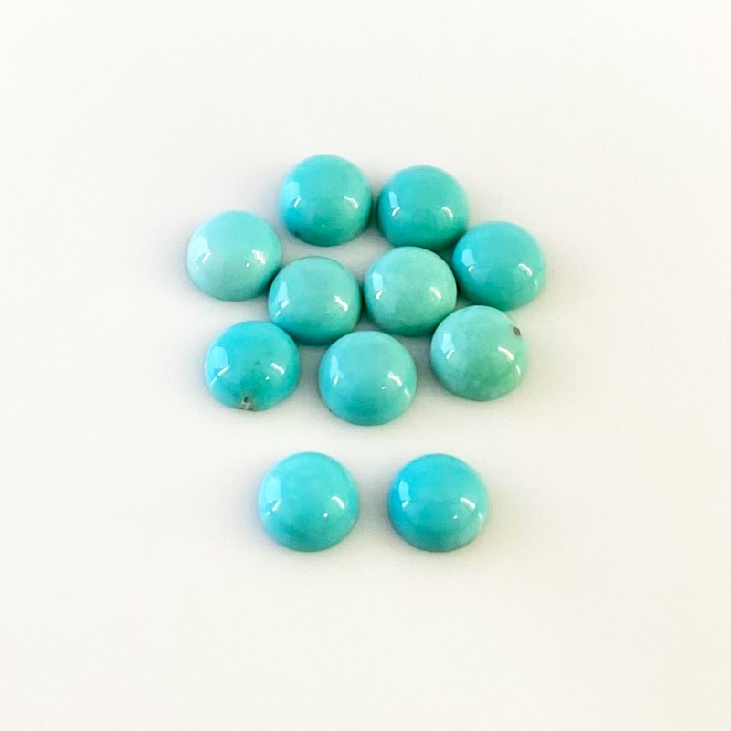 Turquoise Smooth Round Shape AA+ Grade Cabochon Parcel - 7mm - 11 Pc. - 14.50 Cts.