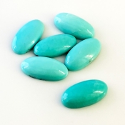 47.50 Cts. Turquoise 20x10mm Smooth Oval Shape AA+ Grade Cabochons Parcel - Total 6 Pcs.
