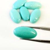 47.50 Cts. Turquoise 20x10mm Smooth Oval Shape AA+ Grade Cabochons Parcel - Total 6 Pcs.