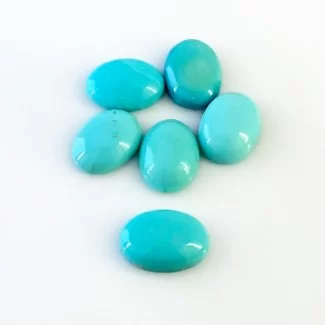 Turquoise Smooth Oval Shape AA+ Grade Cabochon Parcel - 14x10mm - 6 Pc. - 27.10 Cts.