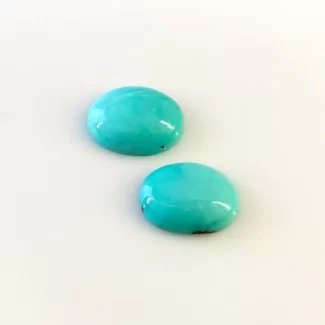 15.95 Cts. Turquoise 16x12mm Smooth Oval Shape AA+ Grade Cabochons Parcel - Total 2 Pcs.