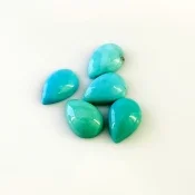 12.60 Cts. Turquoise 12x8mm Smooth Pear Shape AA+ Grade Cabochons Parcel - Total 5 Pcs.