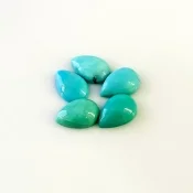 12.60 Cts. Turquoise 12x8mm Smooth Pear Shape AA+ Grade Cabochons Parcel - Total 5 Pcs.