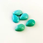 12.60 Cts. Turquoise 12x8mm Smooth Pear Shape AA+ Grade Cabochons Parcel - Total 5 Pcs.