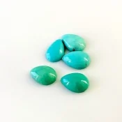 12.60 Cts. Turquoise 12x8mm Smooth Pear Shape AA+ Grade Cabochons Parcel - Total 5 Pcs.