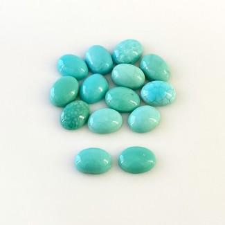 Turquoise Smooth Oval Shape AA+ Grade Cabochon Parcel - 8x6mm - 14 Pc. - 15.10 Cts.