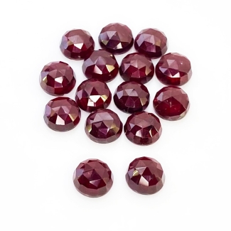 42.60 Carats Garnet 8mm Rose Cut Round Shape AA Grade Cabochons Parcel - Total 15 Pcs.