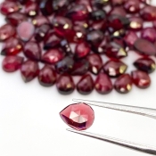 119 Carat Garnet 8x6mm Rose Cut Pear Shape AA Grade Cabochons Parcel - Total 72 Pcs.