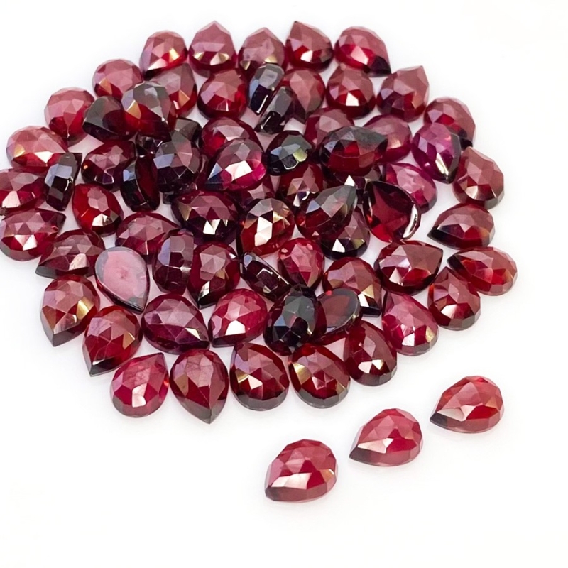 119 Carat Garnet 8x6mm Rose Cut Pear Shape AA Grade Cabochons Parcel - Total 72 Pcs.