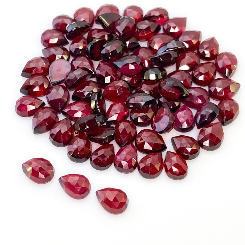 119 Carat Garnet 8x6mm Rose Cut Pear Shape AA Grade Cabochons Parcel - Total 72 Pcs.