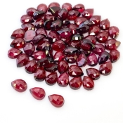 119 Carat Garnet 8x6mm Rose Cut Pear Shape AA Grade Cabochons Parcel - Total 72 Pcs.