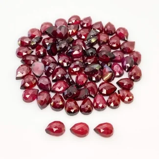 119 Carat Garnet 8x6mm Rose Cut Pear Shape AA Grade Cabochons Parcel - Total 72 Pcs.