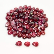 119 Carat Garnet 8x6mm Rose Cut Pear Shape AA Grade Cabochons Parcel - Total 72 Pcs.
