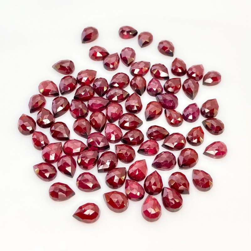 119 Carat Garnet 8x6mm Rose Cut Pear Shape AA Grade Cabochons Parcel - Total 72 Pcs.