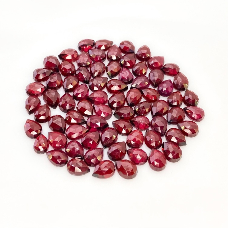 119 Carat Garnet 8x6mm Rose Cut Pear Shape AA Grade Cabochons Parcel - Total 72 Pcs.
