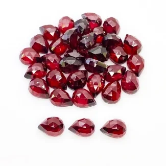 68.10 Carat Garnet 8x6mm Rose Cut Pear Shape AA Grade Cabochons Parcel - Total 35 Pcs.
