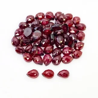 67.85 Carat Garnet 7x5mm Rose Cut Pear Shape AA Grade Cabochons Parcel - Total 58 Pcs.