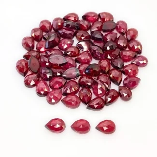 72.15 Carat Garnet 7x5mm Rose Cut Pear Shape AA Grade Cabochons Parcel - Total 65 Pcs.