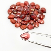36.82 Carat Garnet 7x5-8x5.5mm Rose Cut Pear Shape AA Grade Cabochons Parcel - Total 37 Pcs.