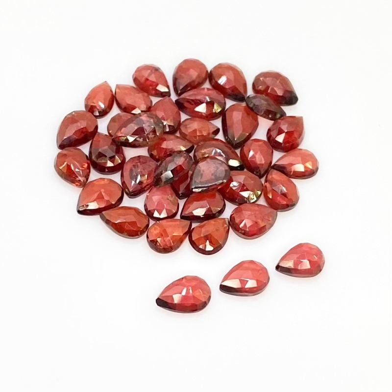 36.82 Carat Garnet 7x5-8x5.5mm Rose Cut Pear Shape AA Grade Cabochons Parcel - Total 37 Pcs.