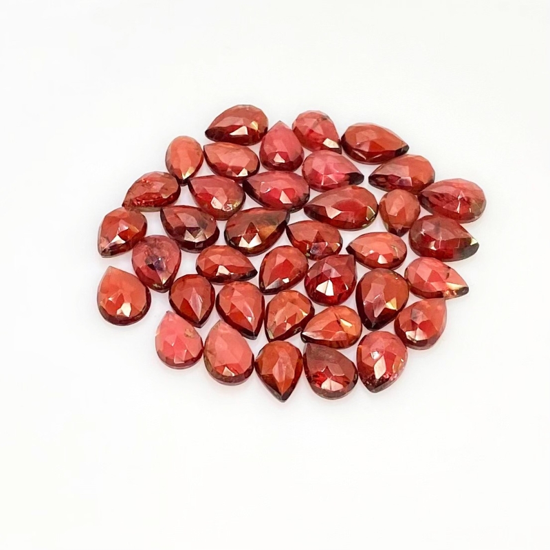 36.82 Carat Garnet 7x5-8x5.5mm Rose Cut Pear Shape AA Grade Cabochons Parcel - Total 37 Pcs.