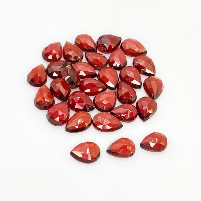39.5 Carat Garnet 8x6mm Rose Cut Pear Shape AA Grade Cabochons Parcel - Total 29 Pcs.
