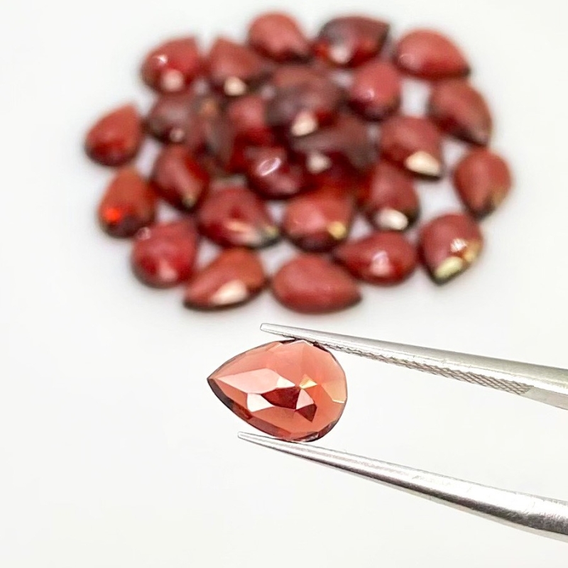 39.5 Carat Garnet 8x6mm Rose Cut Pear Shape AA Grade Cabochons Parcel - Total 29 Pcs.