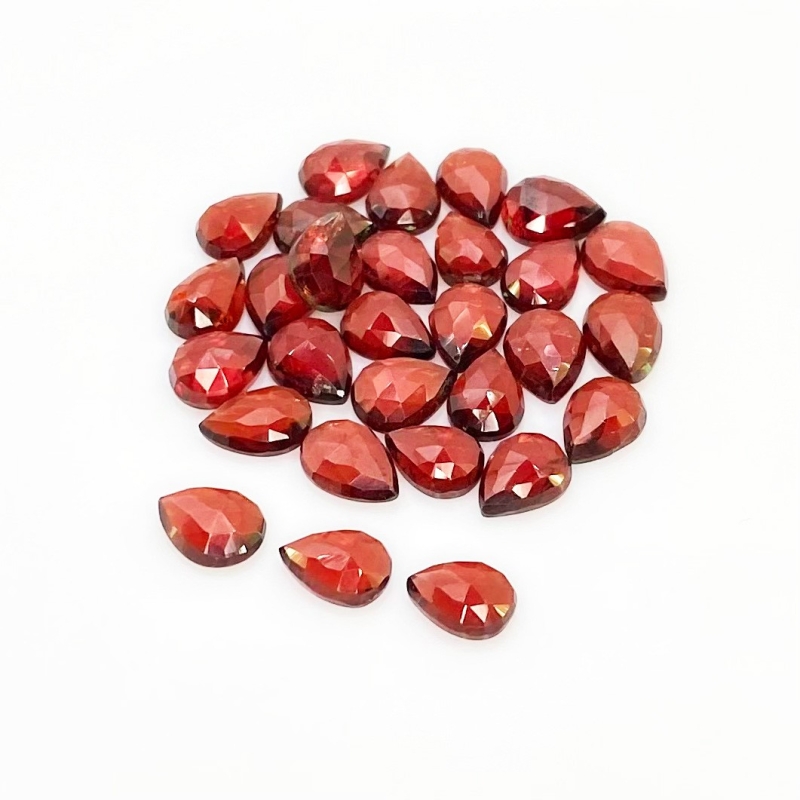 39.5 Carat Garnet 8x6mm Rose Cut Pear Shape AA Grade Cabochons Parcel - Total 29 Pcs.