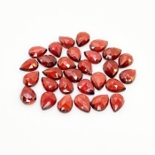 39.5 Carat Garnet 8x6mm Rose Cut Pear Shape AA Grade Cabochons Parcel - Total 29 Pcs.