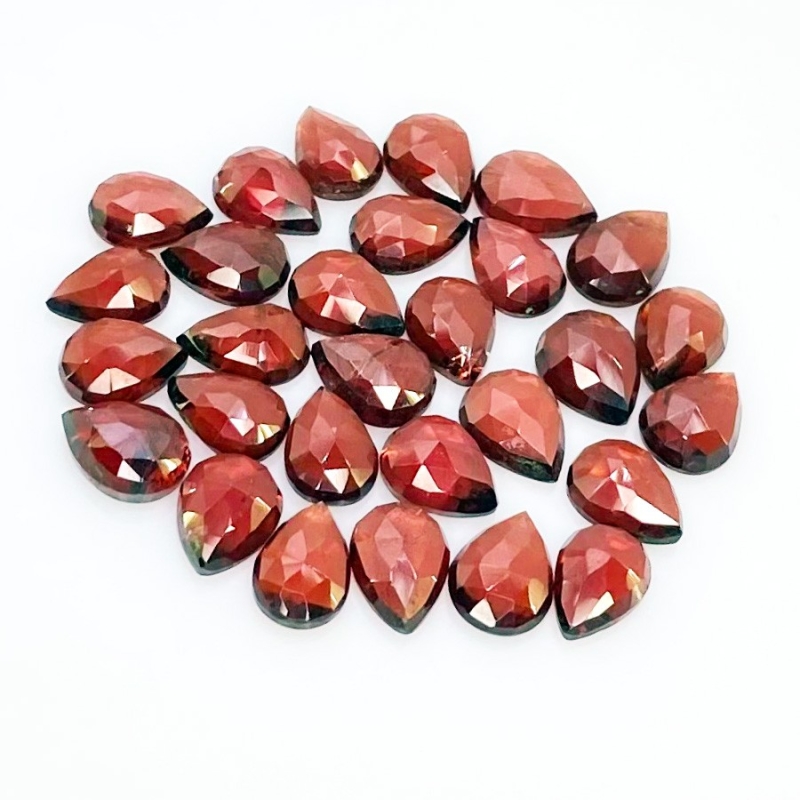 39.5 Carat Garnet 8x6mm Rose Cut Pear Shape AA Grade Cabochons Parcel - Total 29 Pcs.