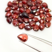 65.35 Carat Garnet 8x6mm Rose Cut Pear Shape AA Grade Cabochons Parcel - Total 44 Pcs.