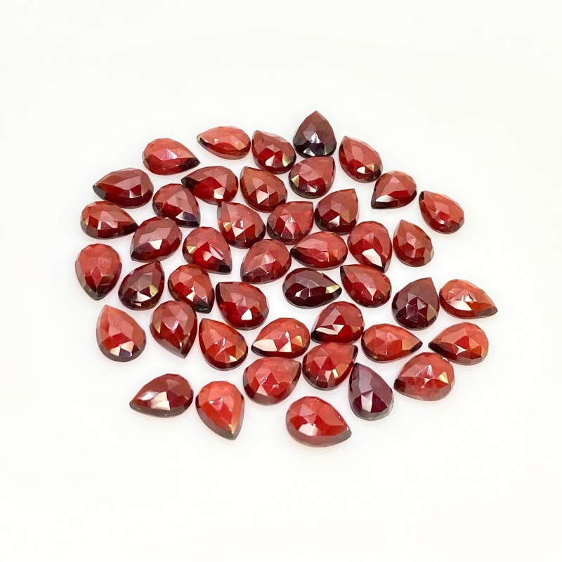 65.35 Carat Garnet 8x6mm Rose Cut Pear Shape AA Grade Cabochons Parcel - Total 44 Pcs.