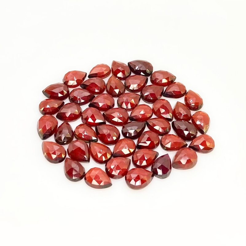 65.35 Carat Garnet 8x6mm Rose Cut Pear Shape AA Grade Cabochons Parcel - Total 44 Pcs.