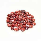 65.35 Carat Garnet 8x6mm Rose Cut Pear Shape AA Grade Cabochons Parcel - Total 44 Pcs.