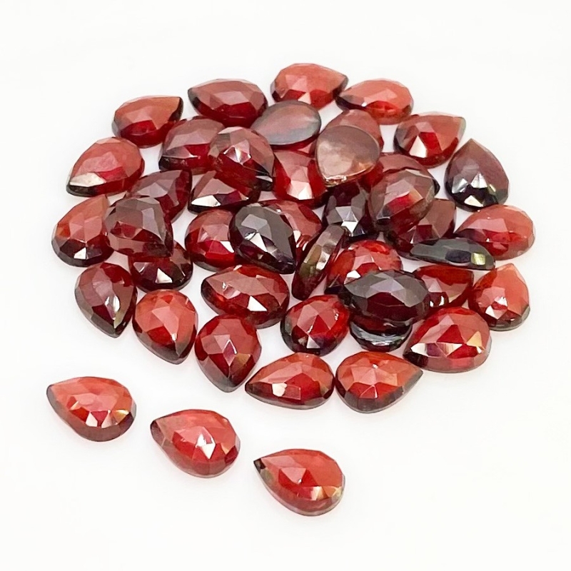 65.35 Carat Garnet 8x6mm Rose Cut Pear Shape AA Grade Cabochons Parcel - Total 44 Pcs.