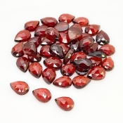 65.35 Carat Garnet 8x6mm Rose Cut Pear Shape AA Grade Cabochons Parcel - Total 44 Pcs.
