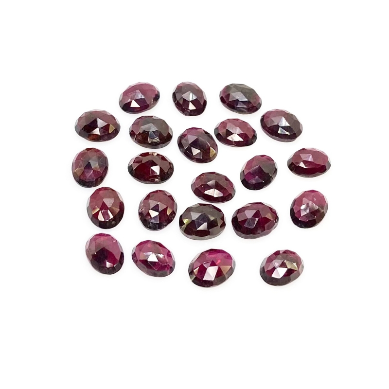 52.80 Carat Garnet 8.5x6.5-9x7mm Rose Cut Oval Shape A Grade Cabochons Parcel - Total 22 Pcs.