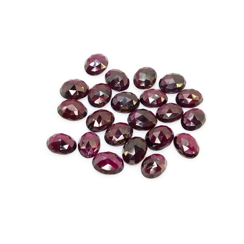 52.80 Carat Garnet 8.5x6.5-9x7mm Rose Cut Oval Shape A Grade Cabochons Parcel - Total 22 Pcs.