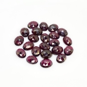 52.80 Carat Garnet 8.5x6.5-9x7mm Rose Cut Oval Shape A Grade Cabochons Parcel - Total 22 Pcs.