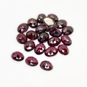 52.80 Carat Garnet 8.5x6.5-9x7mm Rose Cut Oval Shape A Grade Cabochons Parcel - Total 22 Pcs.