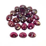 52.80 Carat Garnet 8.5x6.5-9x7mm Rose Cut Oval Shape A Grade Cabochons Parcel - Total 22 Pcs.