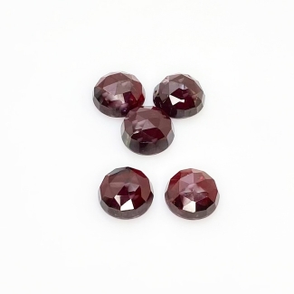 18.70 Carats Garnet 9mm Rose Cut Round Shape A Grade Cabochons Parcel - Total 5 Pcs.