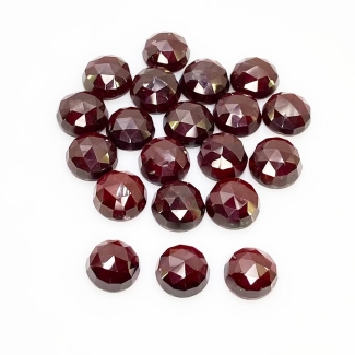 57.90 Carats Garnet 8mm Rose Cut Round Shape A Grade Cabochons Parcel - Total 20 Pcs.