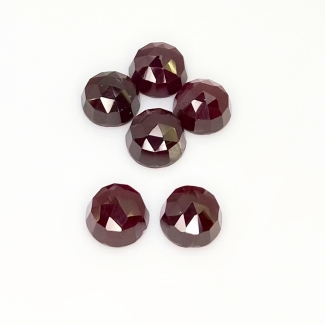 25.80 Carat Garnet 9mm Rose Cut Round Shape AA Grade Cabochons Parcel - Total 6 Pcs.
