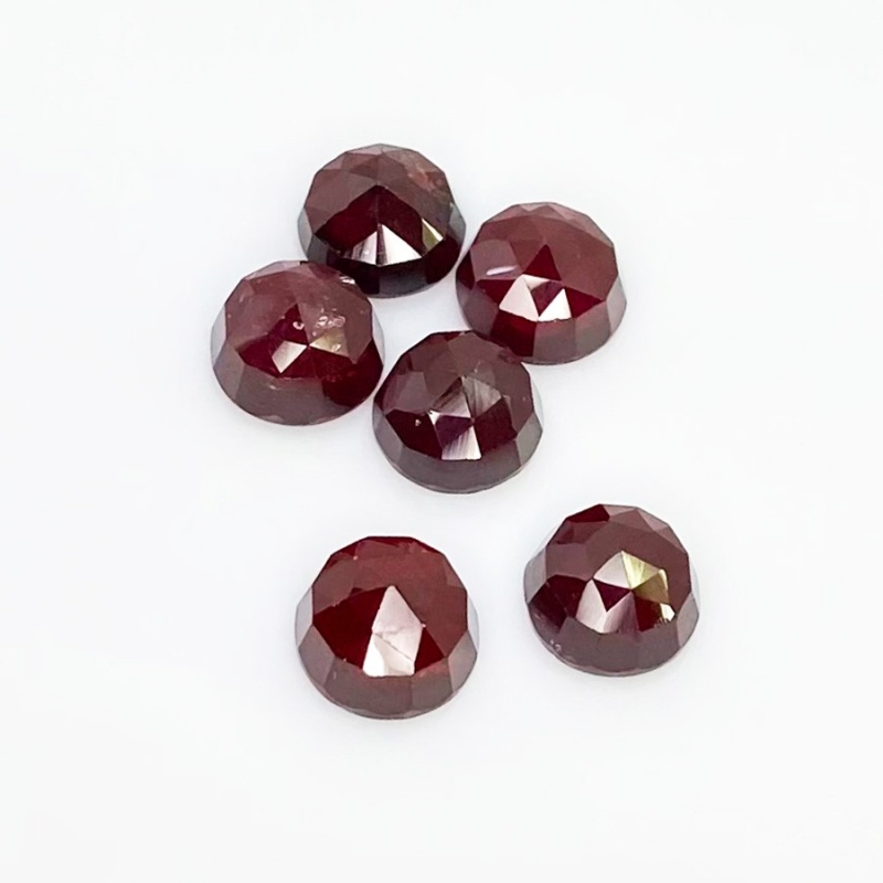 24.40 Carat Garnet 9mm Rose Cut Round Shape AA Grade Cabochons Parcel - Total 6 Pcs.