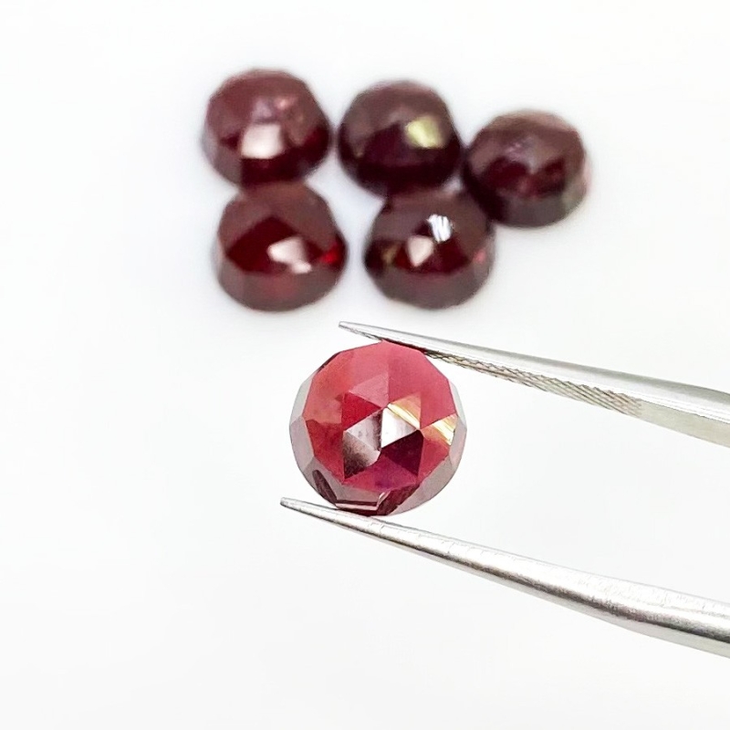 24.40 Carat Garnet 9mm Rose Cut Round Shape AA Grade Cabochons Parcel - Total 6 Pcs.